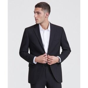 DKNY 2 Piece Suit Mens 42L Pants 35X32 Black Duran Modern Fit Business Casual